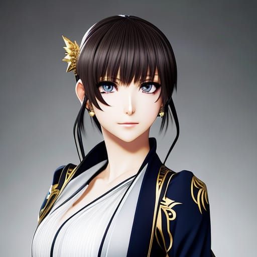 Anime Witch Portrait in Moonlit Forest