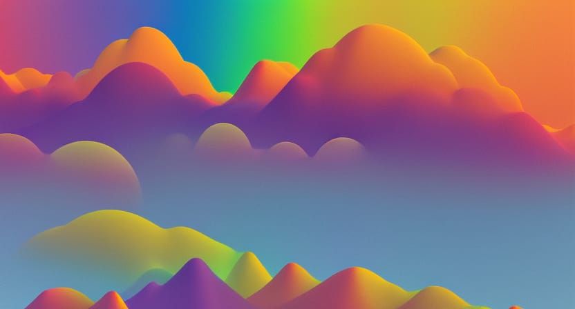 Rainbow Clouds at Sunset: Cosmic Illustration