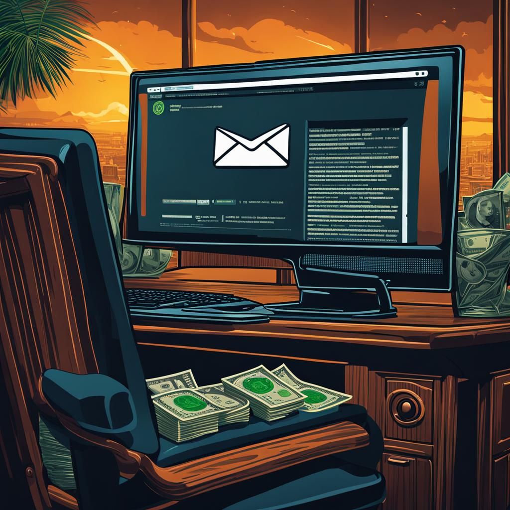 Hyperrealistic Computer Screen with Relaxing Person