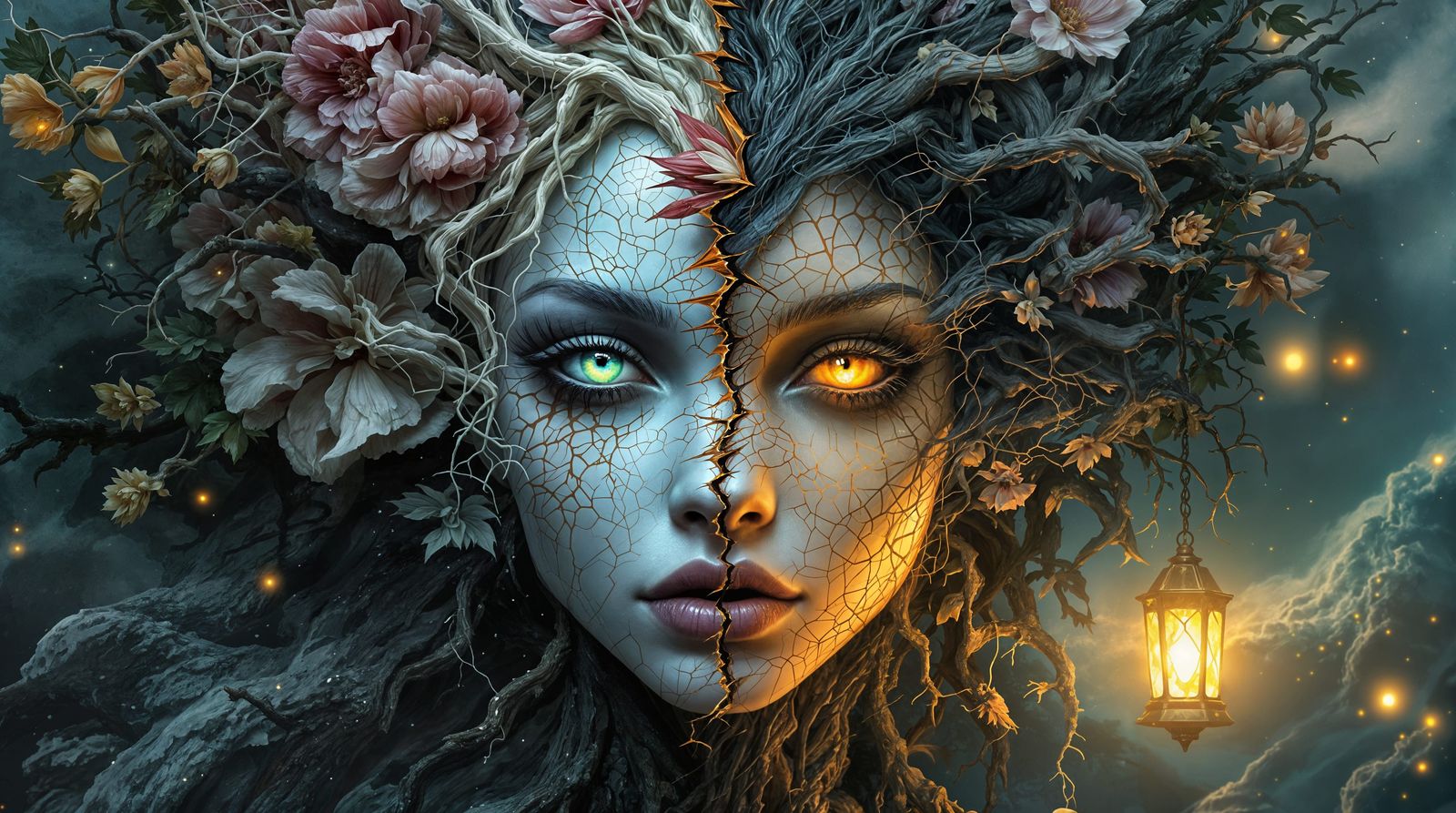 Surreal Portrait of a Rootbound Heart in Hyper-Detailed Beau...