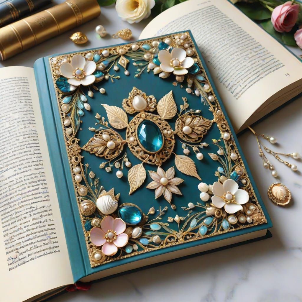 Exquisite Book Adorned with Gems and Gold