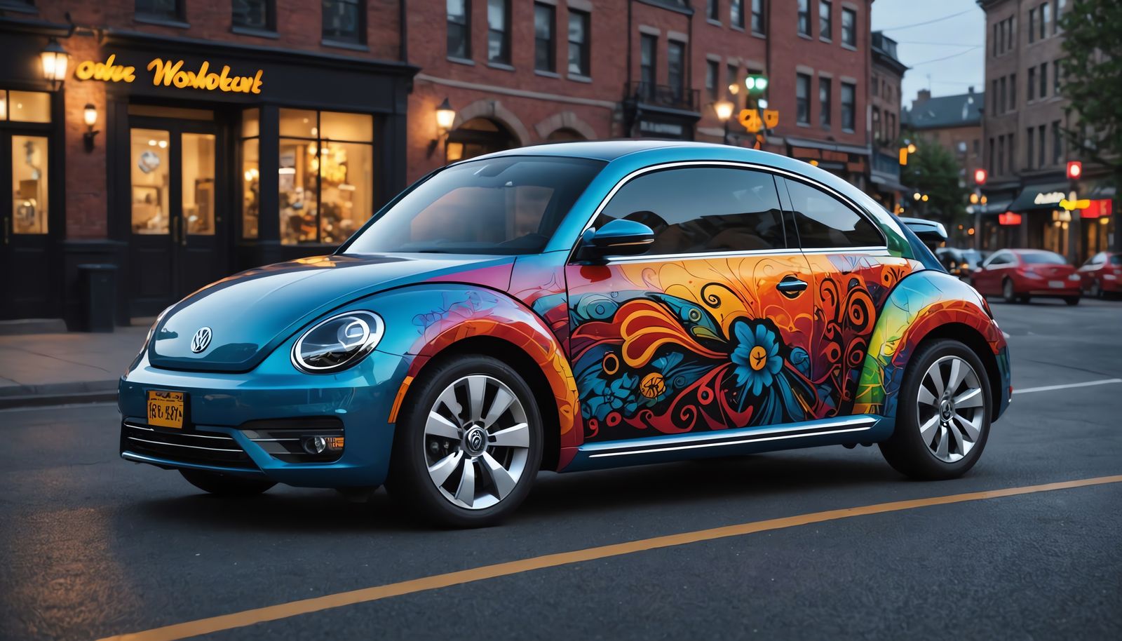 Airbrushed VW Beetle with Volumetric Lighting
