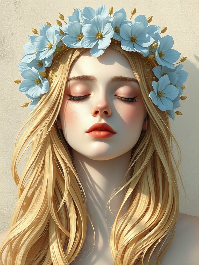 Ethereal Goddess in Golden Aura