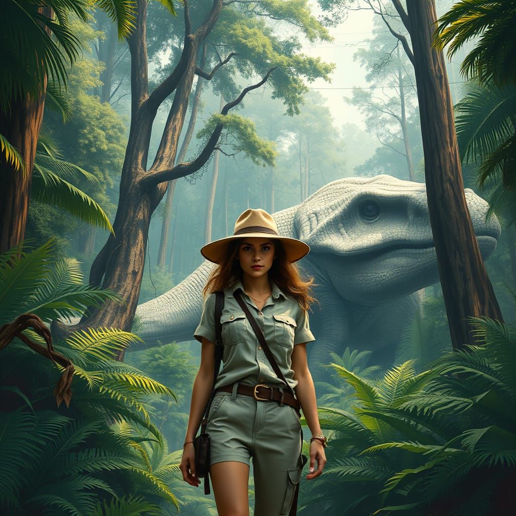 Prehistoric Safari: Apatosaurus in Digital Painting Style