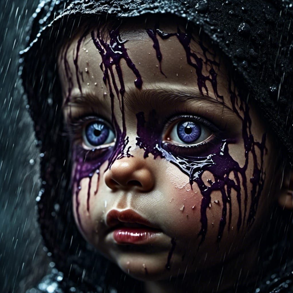 Cyclops in Rainstorm with Purple Eye