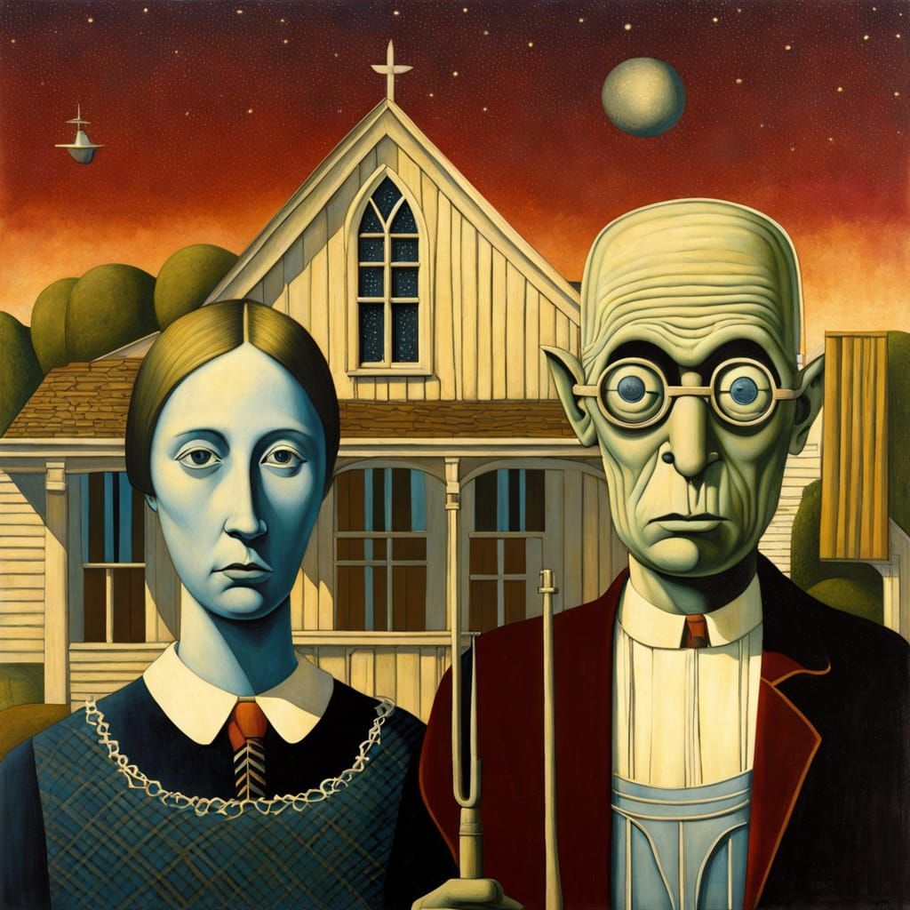 Cyberpunk Astral Alien in Impasto Tempera Style