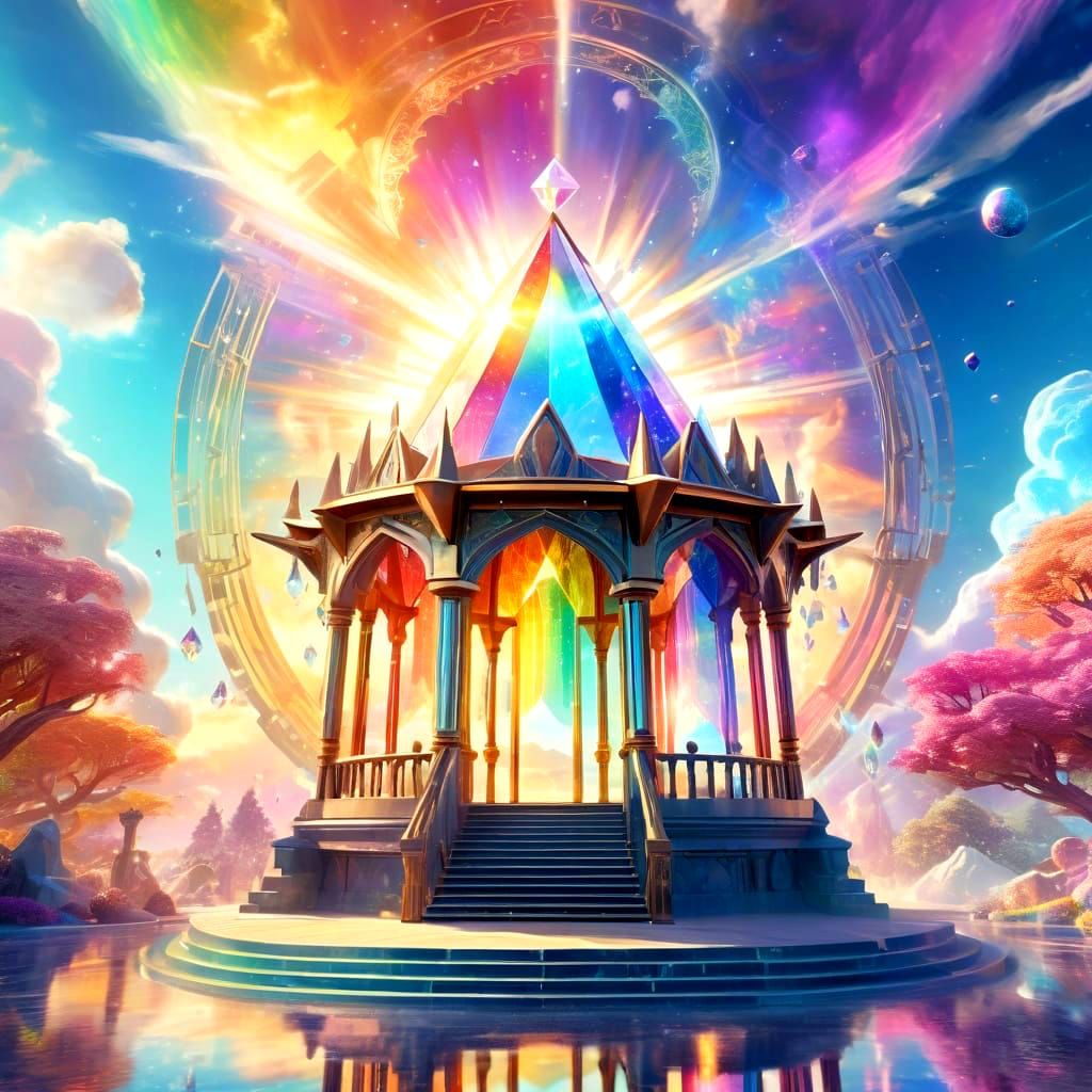 Celestial Prism Pavilion in a Fantasy Landscape