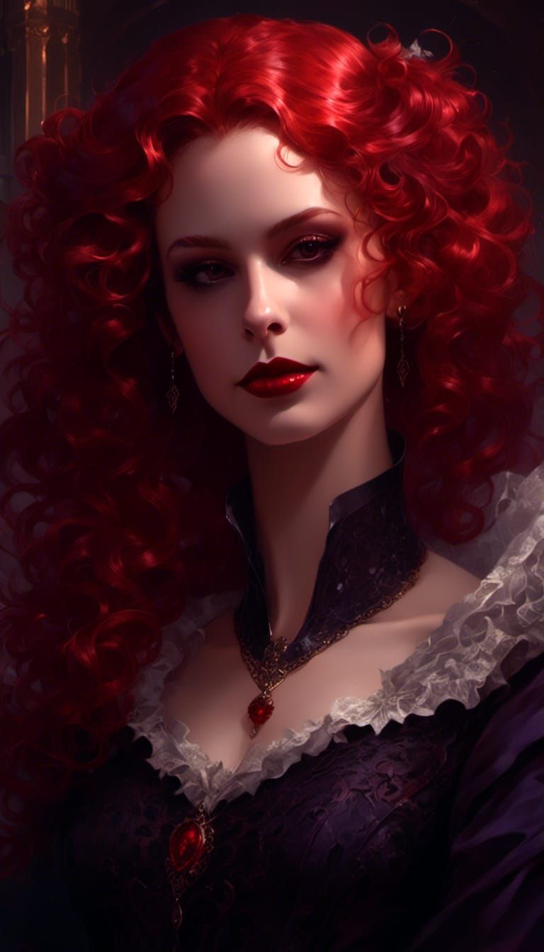 Victorian Vampire Portrait in Hyperrealistic Style