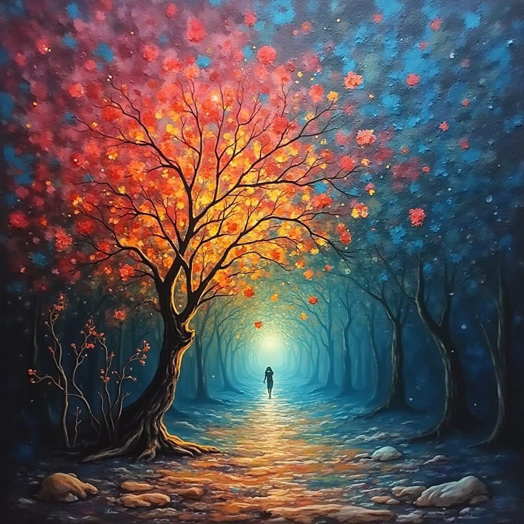 Electronic Dreamscape in Neo-Impressionist Oil Painting