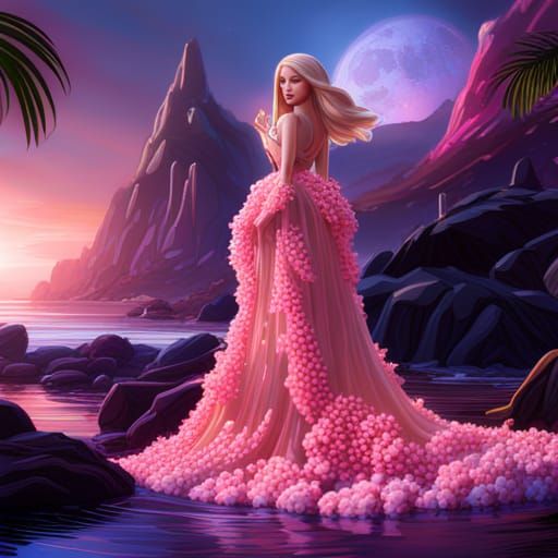 Detailed Matte Painting of Barbie in Fantasy Style