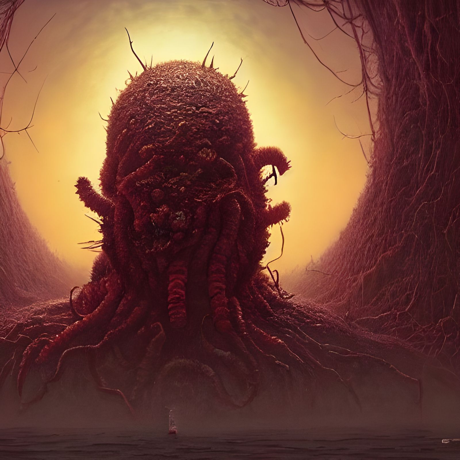 Symbiotic Parasite and Host in Horror Style