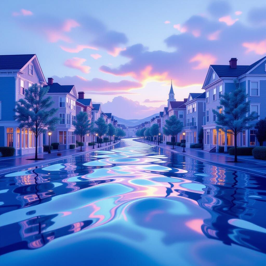 Surreal Undulating Landscape in Pastel Colors