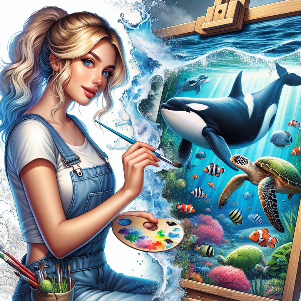 Underwater Scene Watercolor Painting Comes to Life