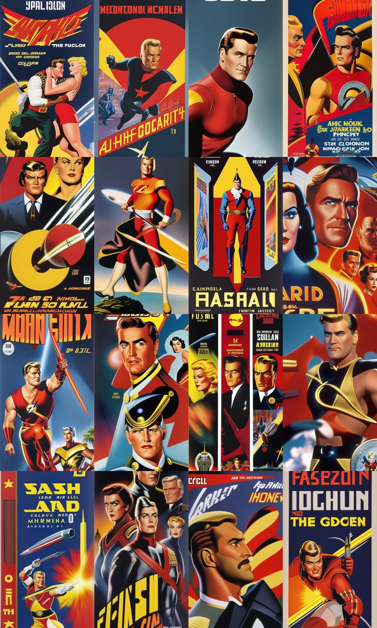 Flash Gordon in 1950s Movie Poster Style