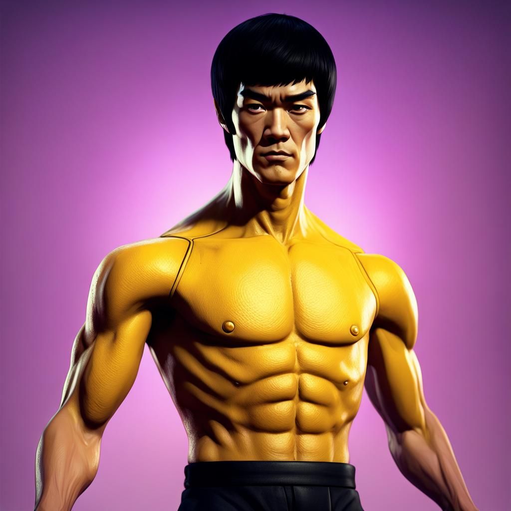 Bruce Lee Reimagined as 3D Digital Art