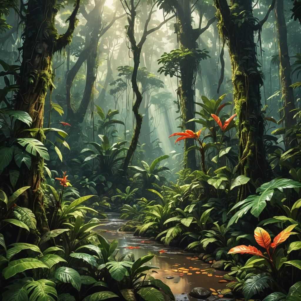 Untouched Amazon Rainforest Roams with Creatures