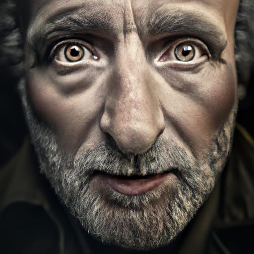 Intense Portrait of a War Veteran