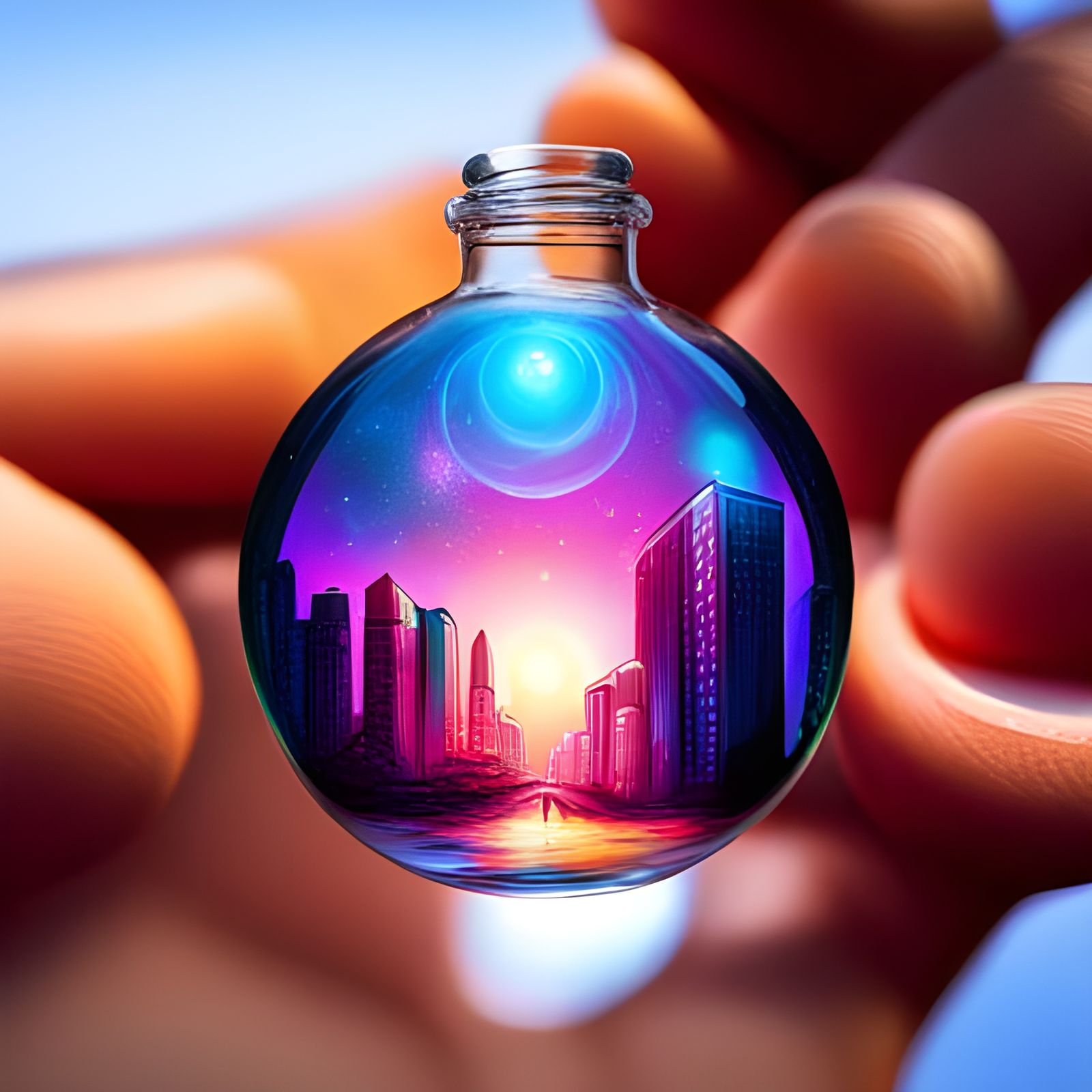Tiny House in a Bottle: Cosmic Synthwave Fantasy