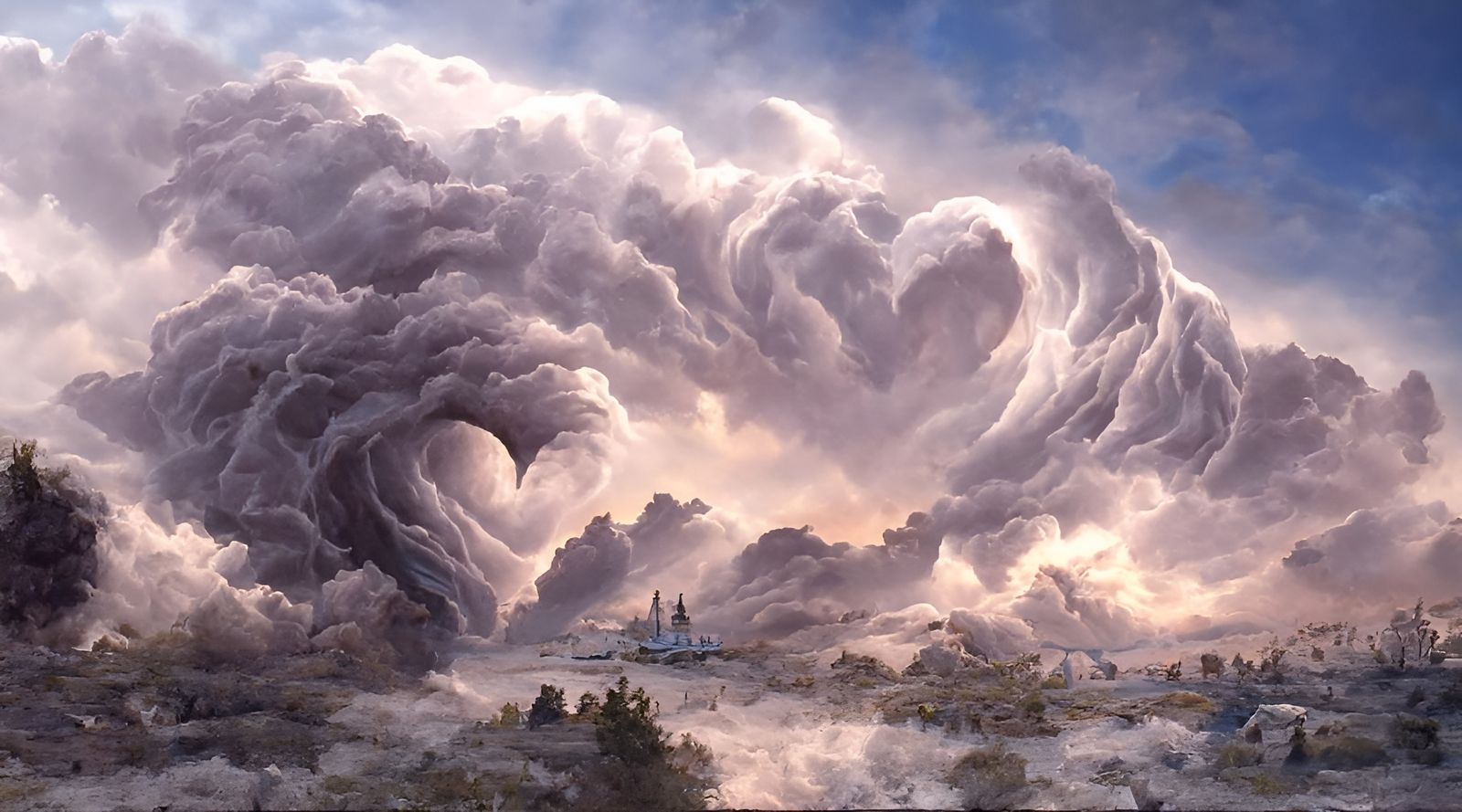 Storm's Heart Cloudscape in the Style of Romanticism