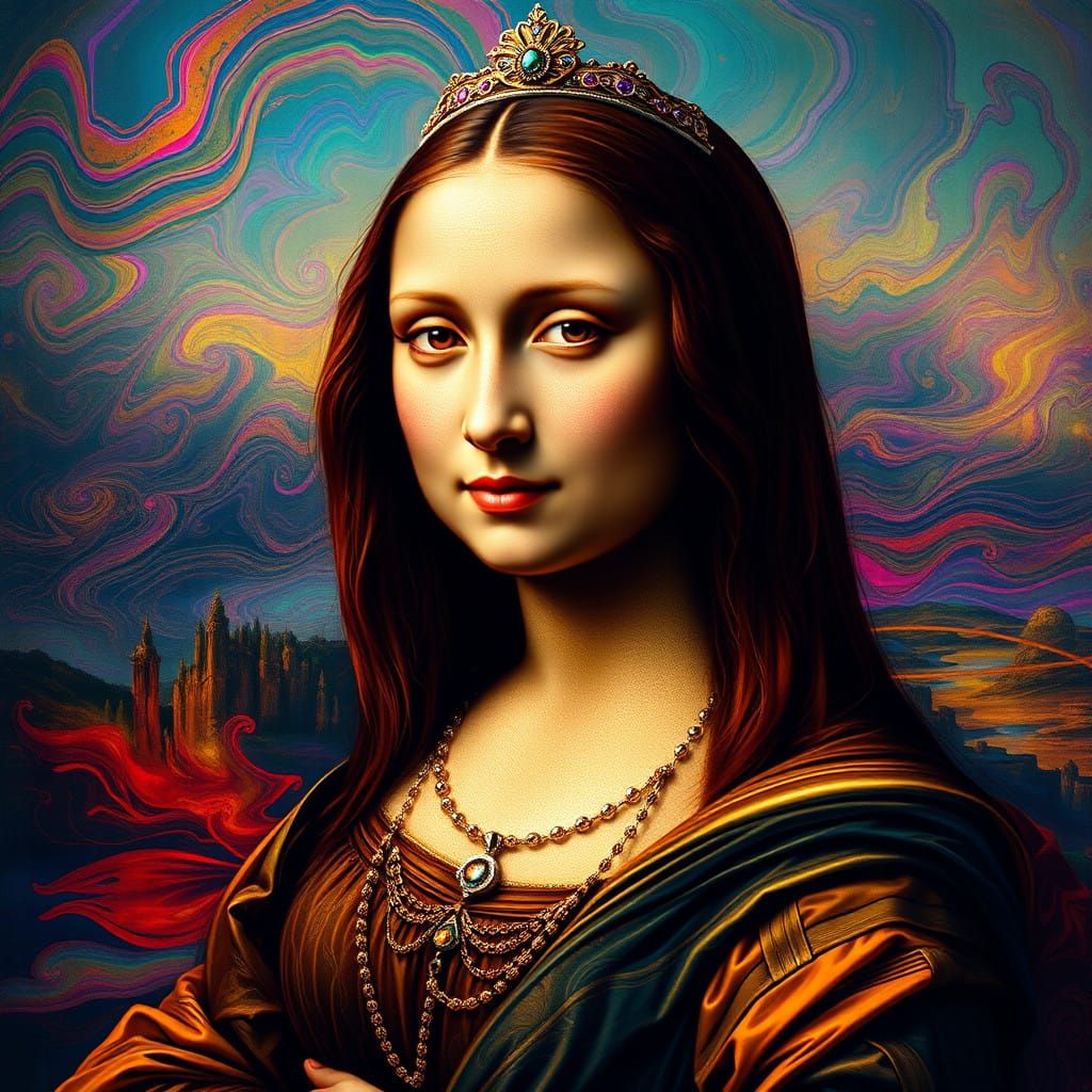 Mystical Renaissance Queen in Dreamlike Hues