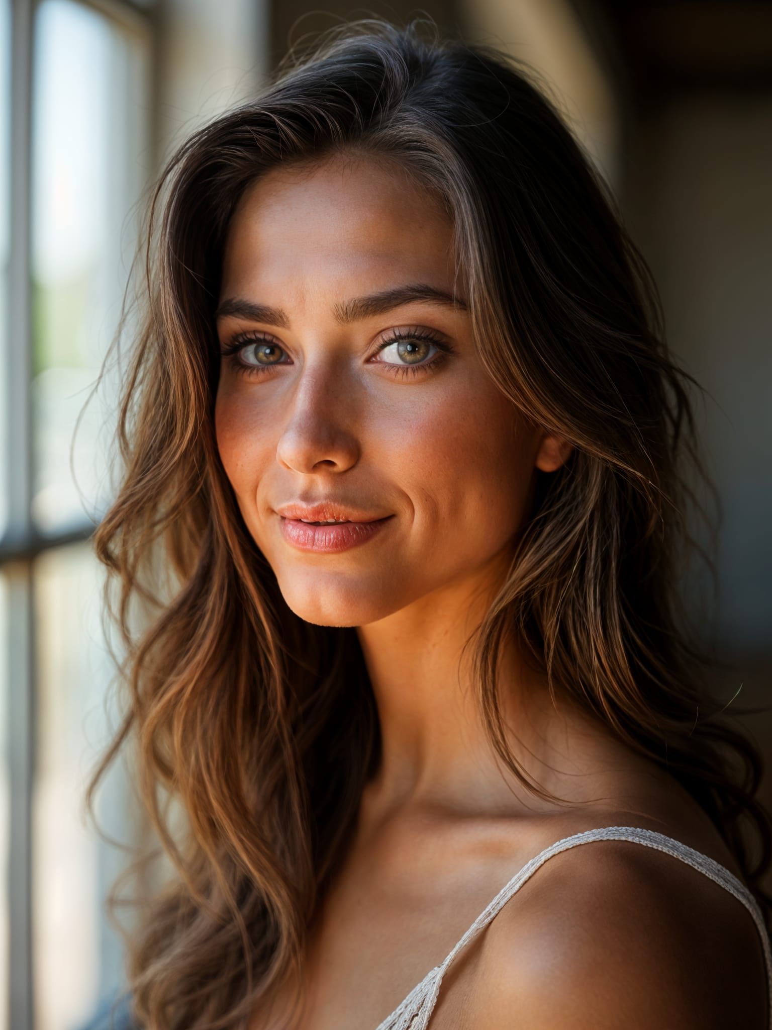 Stunning Woman Portrait with Natural Light and Bokeh
