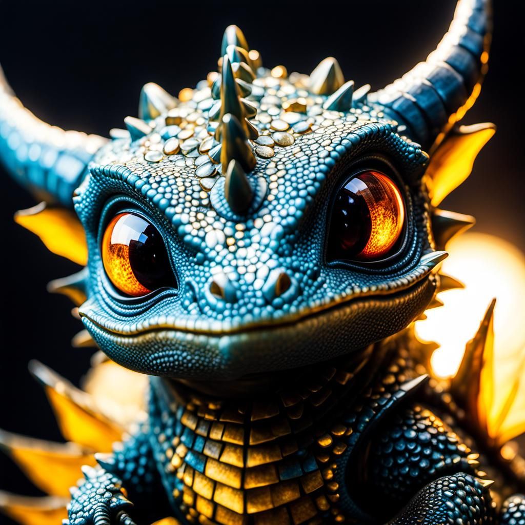 Crystal Dragon Hatchling in Sunlight, Surreal Art