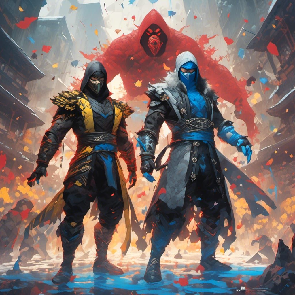 Raccoon Kombat: Sub-Zero and Scorpion in Graffiti Art