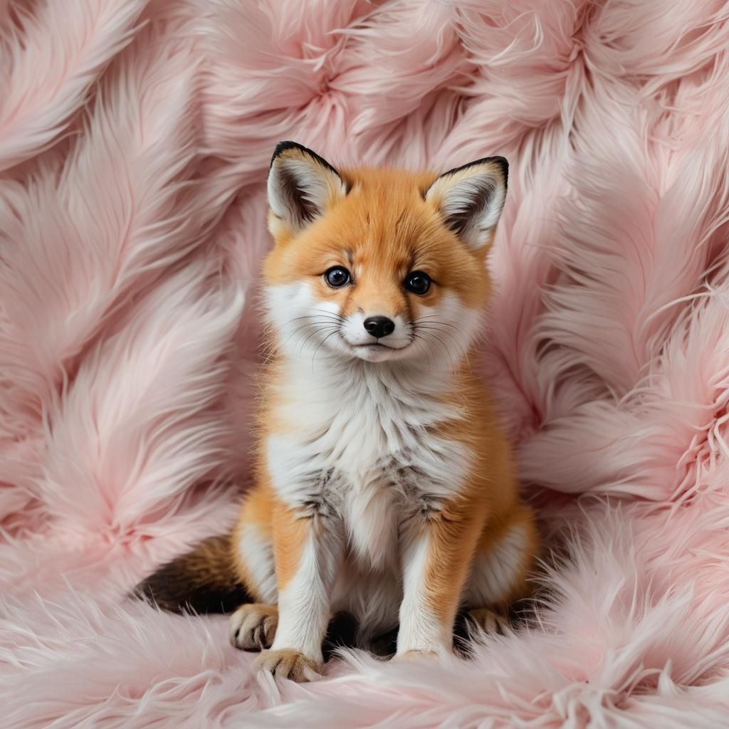 Adorable Fox Baby with Shiny Fur
