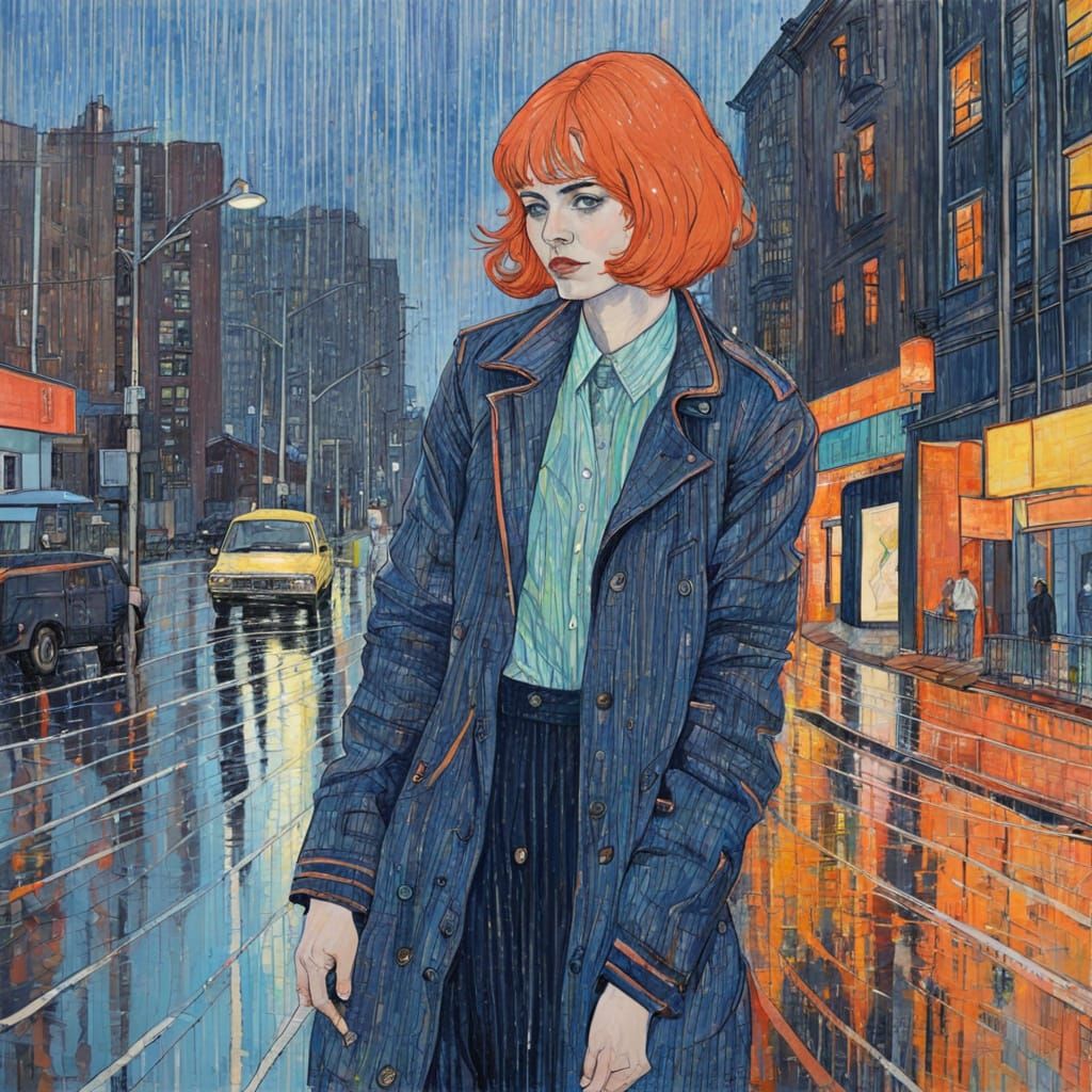 Summer Rain Shower Illustration