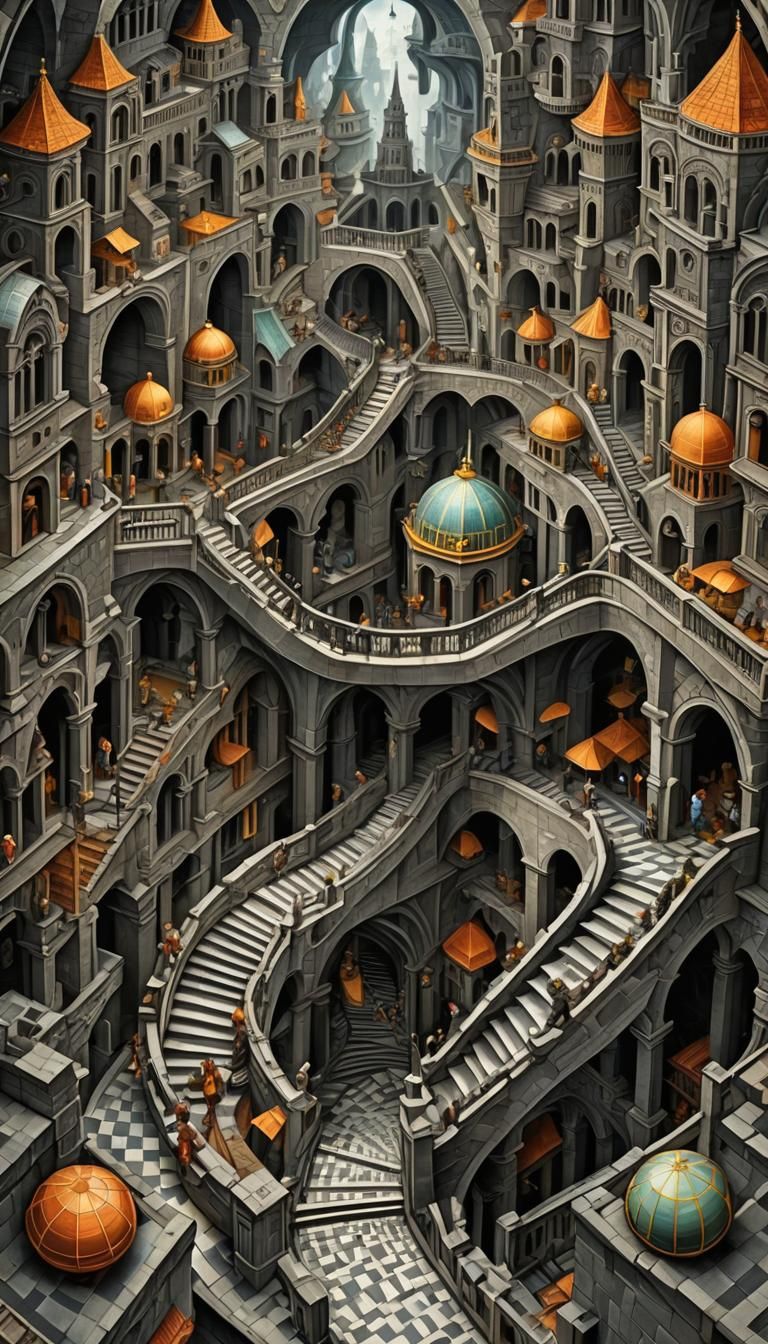 Escher-esque Tessellations in Ukiyo-e Style