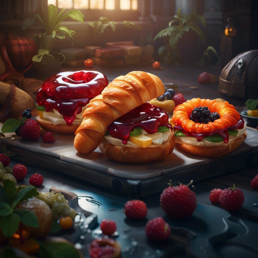 Jell-O Fruit Ring Sandwich: Detailed Matte Painting