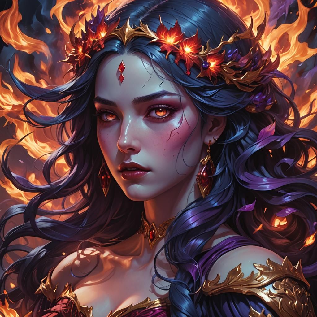 Persephone Portrait by Underworld Flames: Digital Art