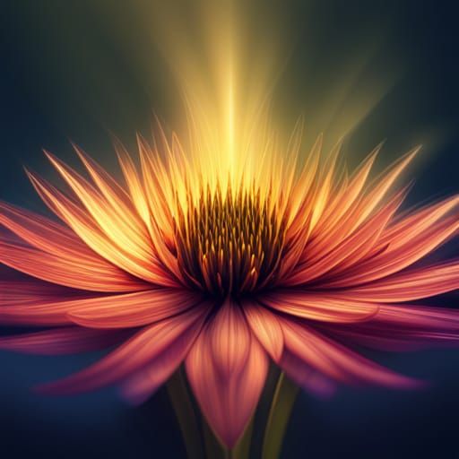 Glowing Flower Close-Up: Magical Digital Art