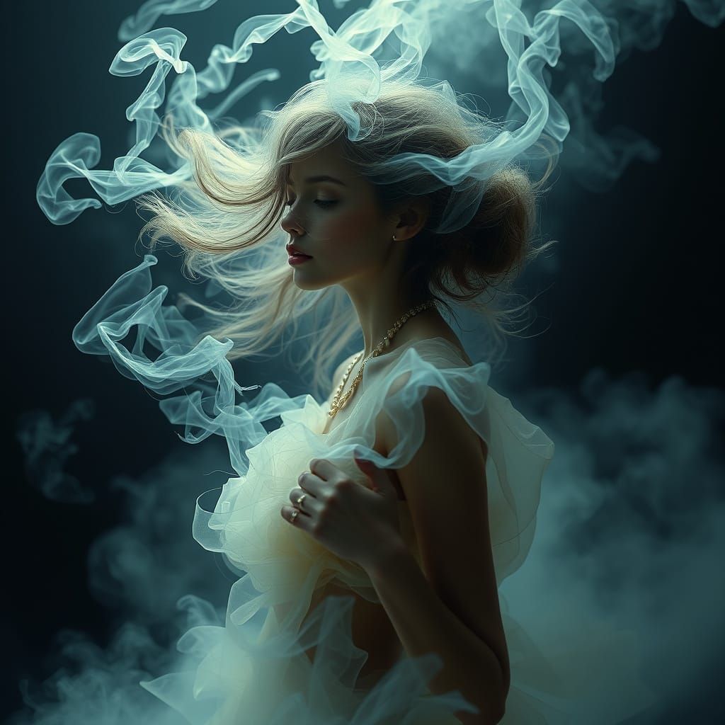 Girl Made of Whispers in the Mist