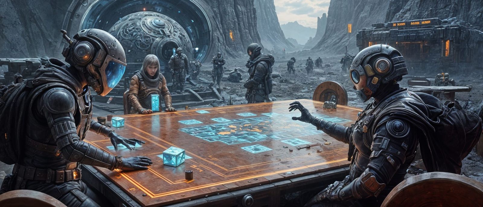 Detailed Mars Board Game in Future Sci-Fi Style