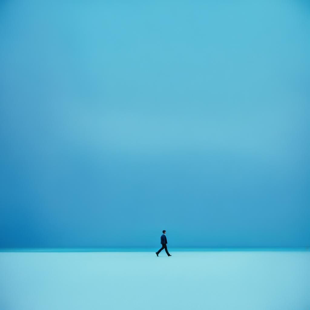 Ethereal Blue Haze Minimalist Scene