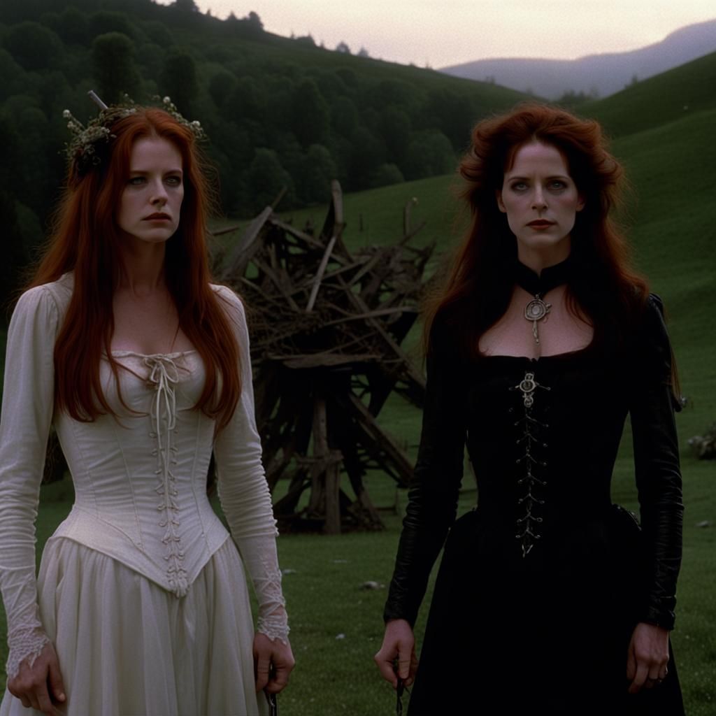 Witches in a Dark Fantasy Film Scene