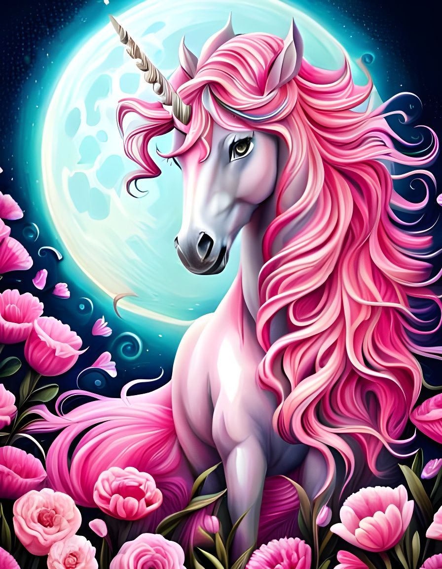 Pastel Pink Unicorn in Graffiti Street Art