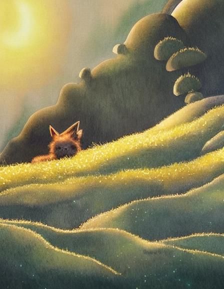 Pikachu in Mystical Forest, Norwegian Folk Art