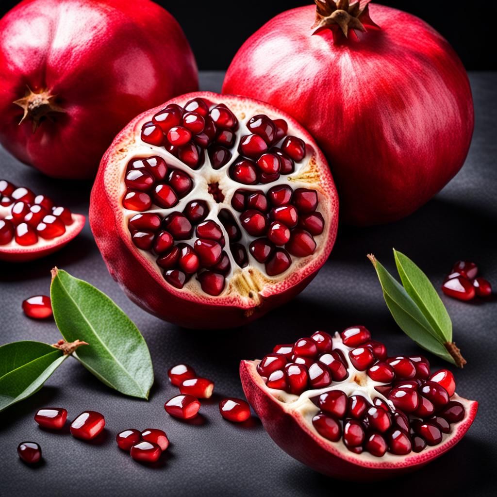 Hyperrealistic Image of a Juicy Pomegranate