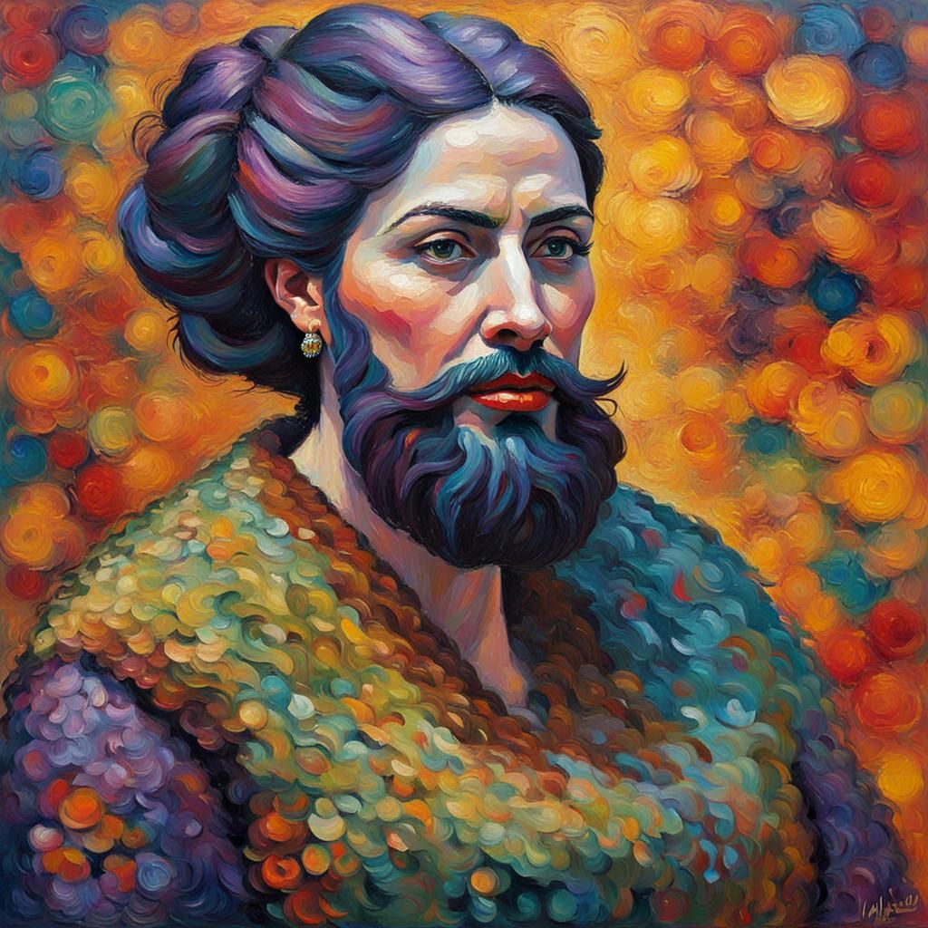 Bearded Lady as Expressionist Impasto Painting