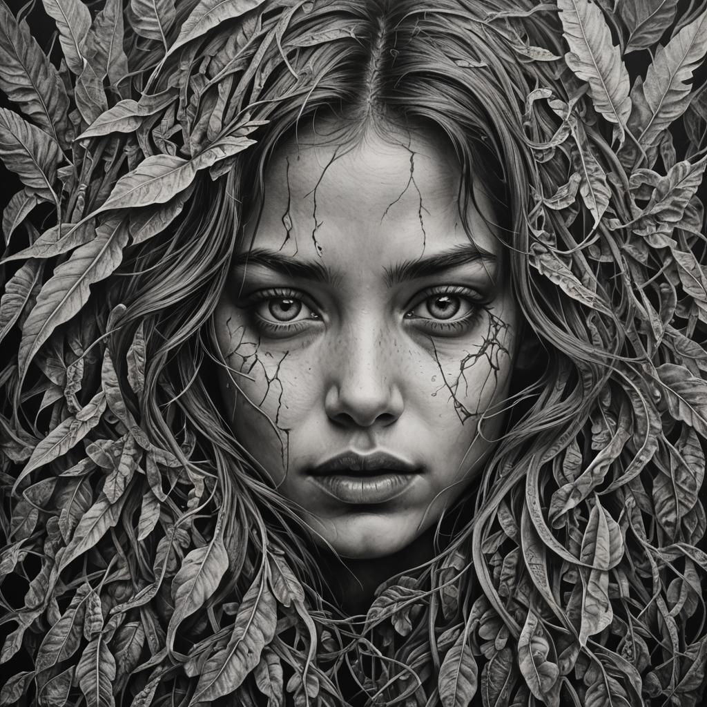 Hyperdetailed Charcoal Drawing: Shades of Gray