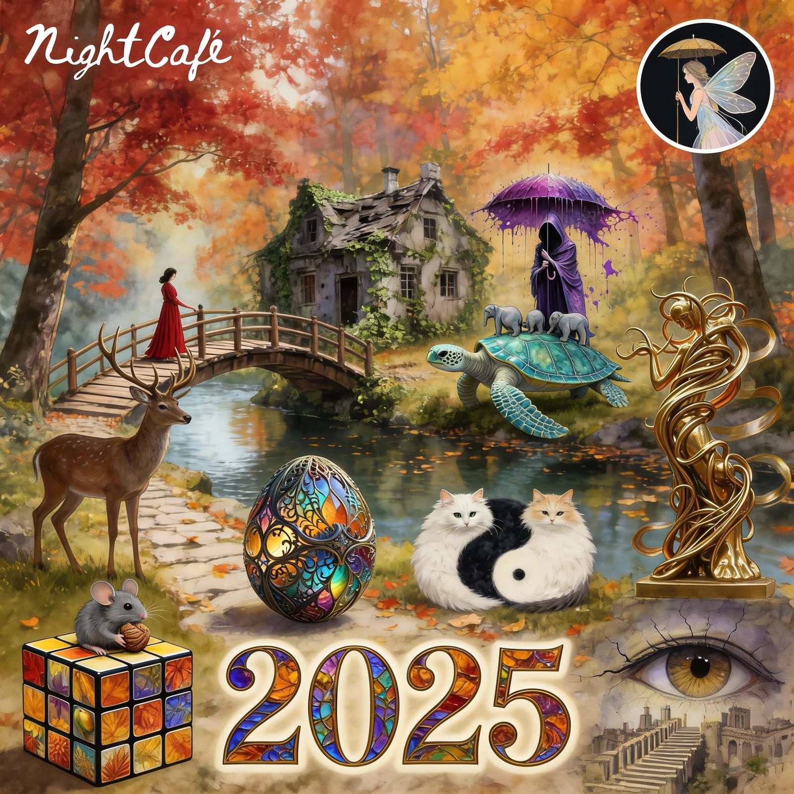 AI Art Collage: NightCafe Creations 2025