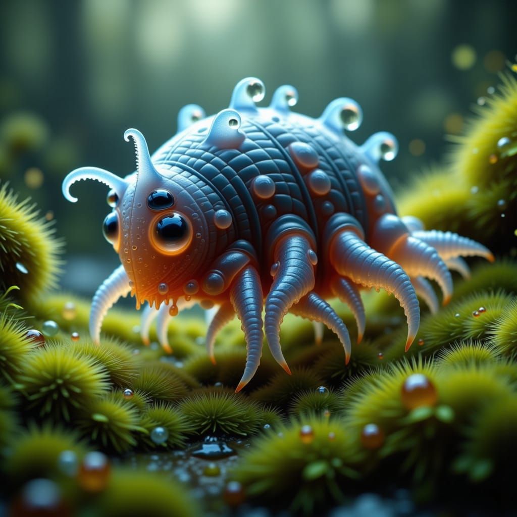 Hyperrealistic Macro View of a Tardigrade Water Bear