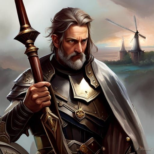 Don Quixote Portrait in Art Nouveau Style