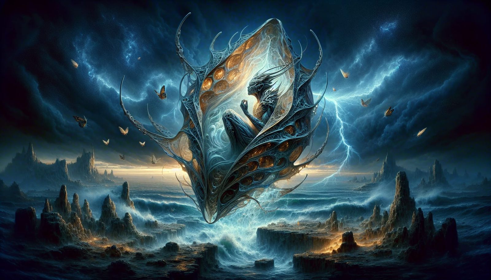 Tempest God Slumbering in Chrysalis of Storm Energy