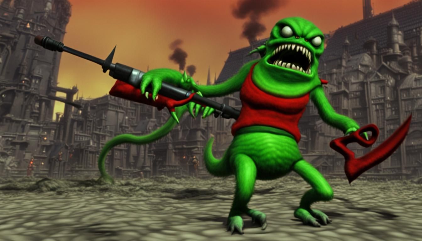 Retro PlayStation Game Creature in Factory