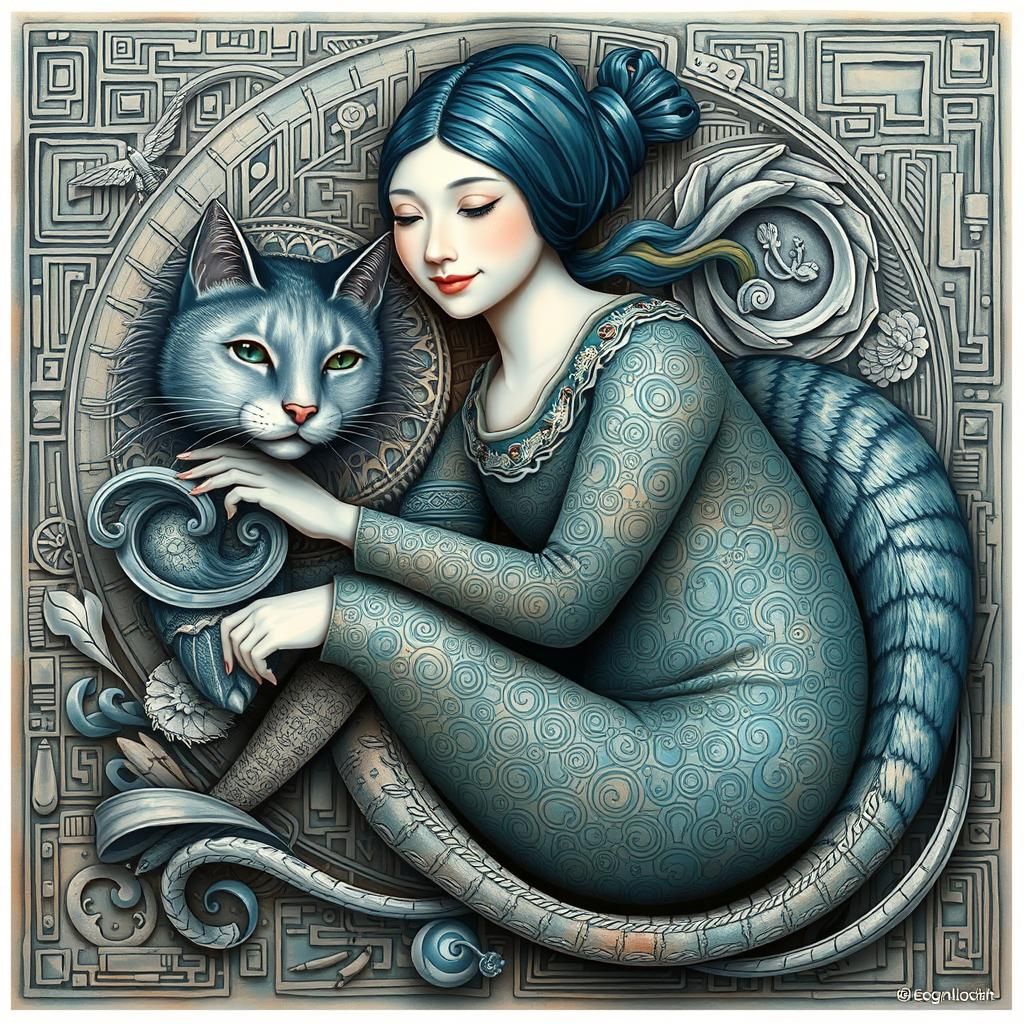 Peaceful Woman in Serene Pastel Impressionist Setting