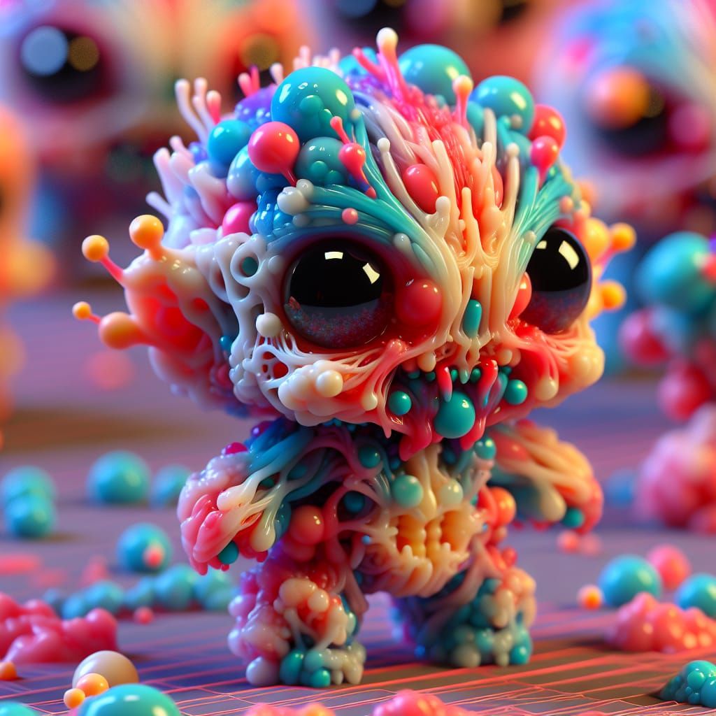 Hyper-Realistic 3D Render of a Cute Alien Toy