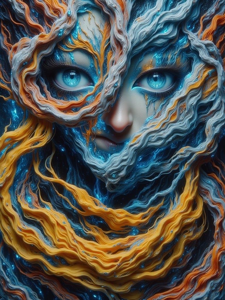 Expressionist Landscape with Swirling Colors and Impasto